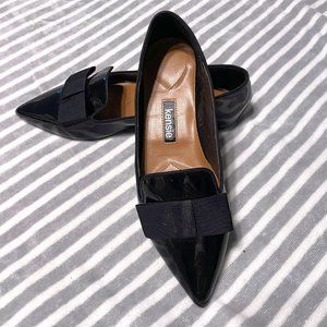 Kensie, Mackenzy, Pointed Toe Flats, Bow accent. Black  7M